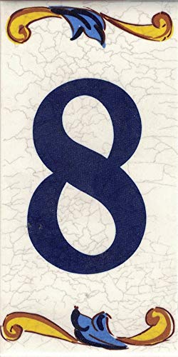 TORO DEL ORO Números casa. Números y Letras en azulejo. Calca cerámica. Estilo craquelé. Nombres y direcciones. Diseño Craquelé 5,40x10,70 cms