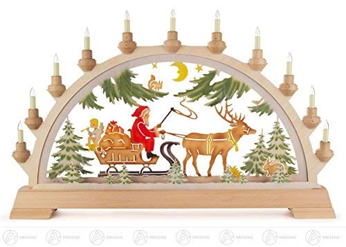 Chandelier Père Noël avec traîneau lumineux électrique de 65 cm