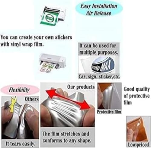 Image of CREON Wrap for Car & Bike Self Adhesive Wrap Sheet Sticker & Decal Roll Film Auto Car Vehical Bubble Release (1 feet x 5 feet, Gun Grey Matte)