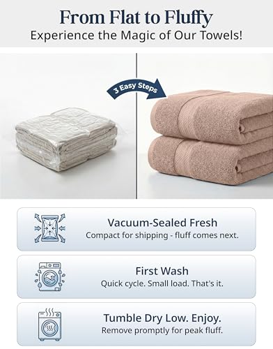 Image of LANE LINEN 6 Piece Premium Spa & Hotel Quality Hand Towel Set, 100% Cotton, Highly Absorbent, Ultra Soft (2 Bath Towels, 2 Hand Towels, 2 Washcloths, Taupe)