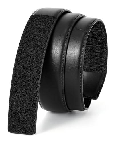 Buckleless Belts Leather No Scratch Belt for Men Hook and Loop Work Technician 1.5