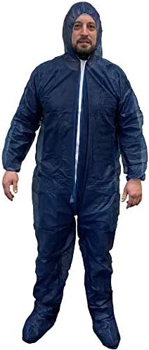 Disposable Breathable Polypropylene Coverall | Elastic Cuffs | Blue | Economic Grade 24g | Case of 25