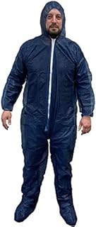 Disposable Breathable Polypropylene Coverall | Elastic Cuffs | Blue | Economic Grade 24g | Case of 25 (2XL)