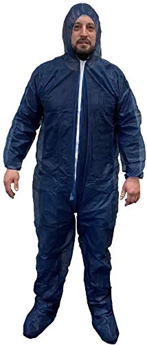 Disposable Breathable Polypropylene Coverall | Elastic Cuffs | Blue | Economic Grade 24g | Case of 25