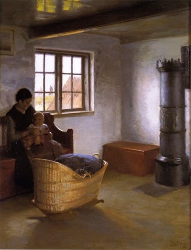 XcBAIHOUD Pinturas Famosas Lienzo con Imagen Impresion Lienzo Madre e figlio di Peter Vilhelm Ilsted para Regalo 60x90cm