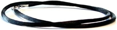 Miniatura 2 de Black Silk Satin Silver Clasp Cord Chain Necklace 14" 16" 18" 20" 22" 24" 30" 36" 40"