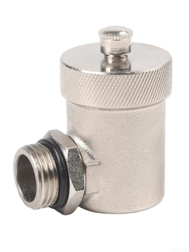 KHIronHive Válvula automática de liberación de aire de latón G1/2, válvula de purga automática roscada para sistemas de calefacción, ventilación de alivio de presión de aleación de cobre con rosca
