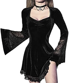 Gothic jurk: zwarte jurk, Victoriaanse jurk, middeleeuwse jurk