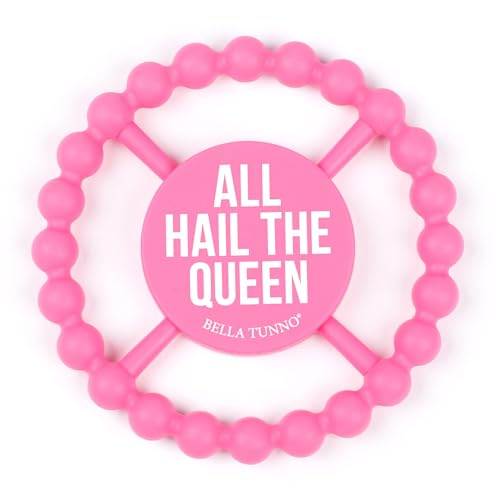 Image of Bella Tunno Happy Teether for Girls - Soft & Easy Grip Teething Ring Perfect for Babies and Teething Toys to Help Soothe Gums, Non-Toxic, BPA Free Silicone Teether, All Hail The Queen