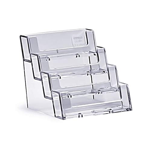 Visitenkartenhalter vierstufig quer, Acryl Halter Ständer Visitenkarten Cover