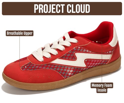 Image of Project Cloud Non-Slip Fashion Sneakers for Women, Lace-Up Shoes | Memory Foam Insole Trendy Womens Footwear - Comfortable Casual Womens Sneakers - Stylish Shoes Women Breathable Footwear