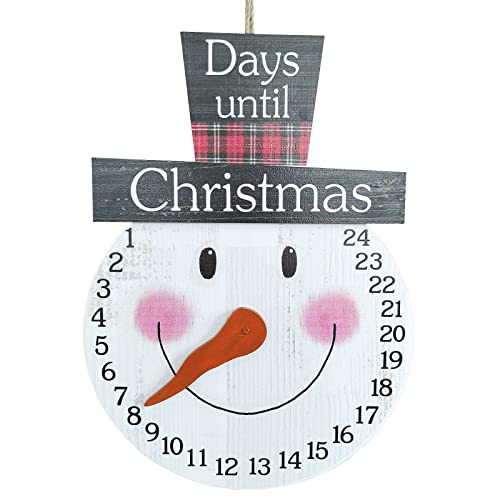 TDEOK Calendrier de l'Avent bonhomme de neige 2022 jusqu'à Noël compte à rebours intérieur et extérieur - Décoration murale de Noël - Calendrier de l'Avent (blanc, taille unique) Cover