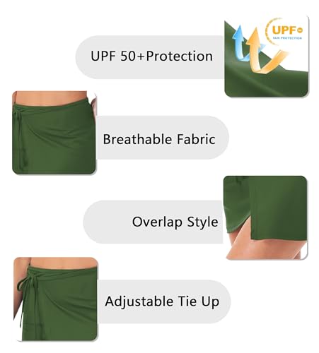 Image of AOBUTE Womens Upf 50+ Beach Sarong Swim Skirt Wrap Cover Up XS-2XL