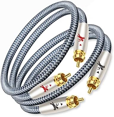 Impeto RCA Cable 2RCA to 2RCA Stereo Audio Cable 24K Gold Plated Connector,2Male to 2Male RCA Cord for Home Theater, HDTV, Amplifiers, Hi-Fi Systems