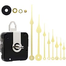 TIKROUND Quartz DIY Wall Clock Movement Mechanisms Battery Powered DIY Repair Parts Replacement with 4 Sets Hands,3/10 Inch Maximum Dial Thickness,29/32 Inch Total Shaft Length Gold Hands.