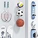 jockcaras Ball Holder Wall Mount Set – 6 Sports Ball Racks for Basketball, Soccer, Volleyball, Football – Wall Storage & Display for Sports Room