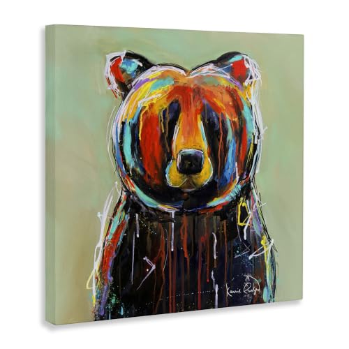 Urban Bear Graffiti Abstract, 24 x 24 Inch Canvas Wall Art by Stupell Industries - Used condition - Image 2