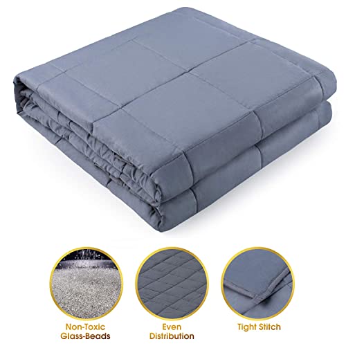 Alomidds Weighted Blanket ( 60"X80",15Lbs Queen Size Grey ), Weighted Blankets For Adults And Kids, Cooling Breathable Soft Heavy Blanket Microfiber Material With Glass Beads #TOP2
