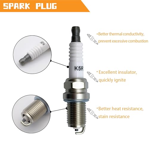YGQ Spark Plug fit for Champion RC12YC NGK BCPR5E Torch K5RTC Briggs and Stratton 491055S 3 Pcs