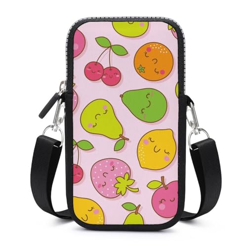 Petit sac bandoulière femme et unisexe aux finitions soignées imprimé poire citron cerise