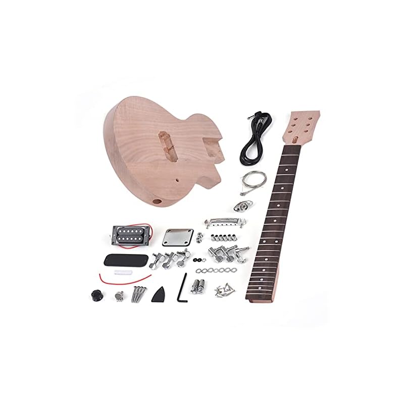 KERREY Electric Guitar Beginner Kits Children Unfinished DIY Electric Guitar Kit Mahogany Body