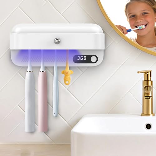 Wall Mounted Toothbrush Holder for Family Bathroom, Electric & Manual