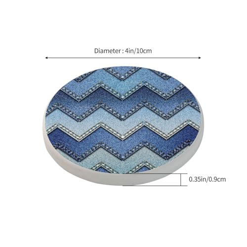 Dessous de verre en diatomite imprimé denim dégradé bleu