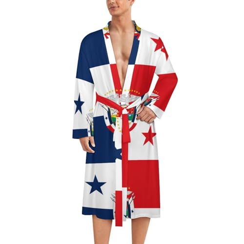 Presidential Flag of Panama Novelty Men's Robe Soft Lightweight Bathrobe Long-sleeve Spa Robes