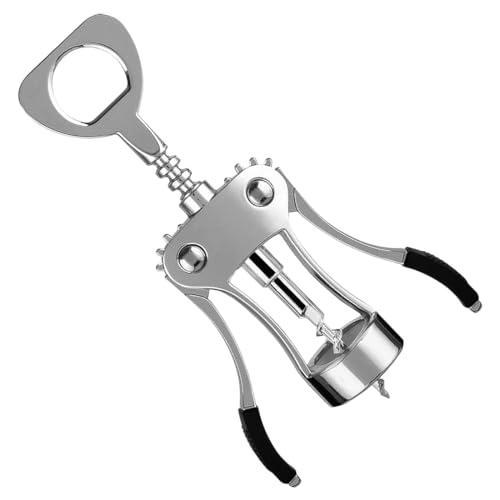 Cavatappi Manuale, 1 pezzi, Professionale Levatappi, Apribottiglie Utensile Antiscivolo, Acciaio Inossidabile, Bottiglia di Birra/Vino Rosso
