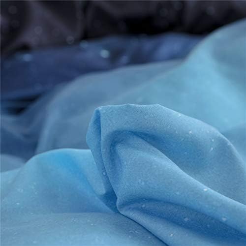 Sky Starry Duvet Cover Set Kids Galaxy with Moon and Stars Clouds Sea Scenery Comforter Cover for Boys Girls Teens Children, Decorative 2 Piece Bedding Set with 1 Pillow Sham Twin Size White Blue 5 41bX9t SW+L. AC