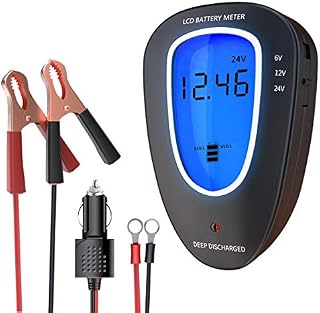 LEICESTERCN 6V 12V 24V Battery Tester Automotive Battery Meter Car Battery Voltage Tester