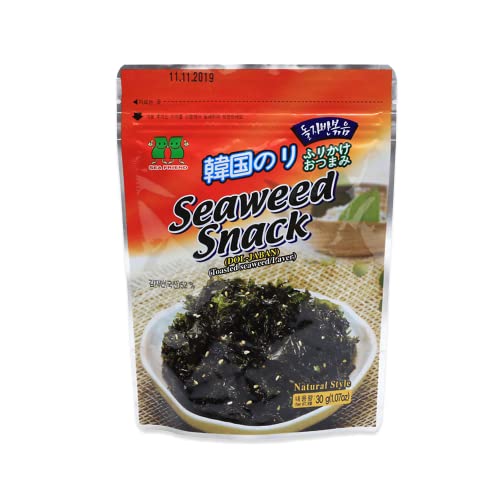 Seafriend - Snack de Algas, Alga Crujiente, Alga Marina Nori, Tentempié con Sésamo y Salado, Aperitivo Coreano - 30 g