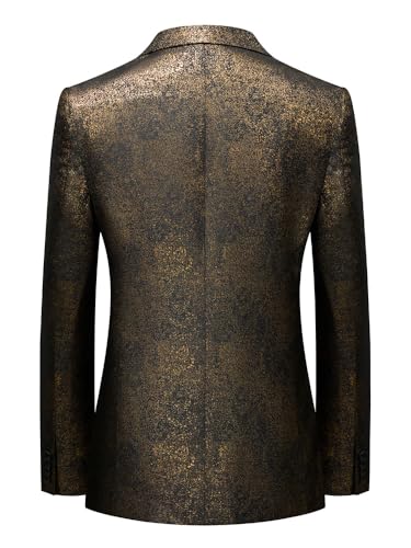 Luxurious Black Gold Galaxy Wedding Suits for Men Blazer Shawl Lapel One Button Flap Pocket Evening Party Formal2