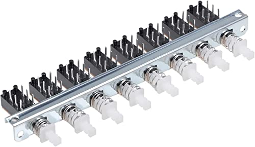 Interrupteur DPDT 6 broches piano 8 rangées pour circuit imprimé - 6