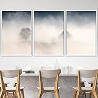 3 Piece Framed Canvas Wall Art Foggy Mountains Canvas Prints Home Artwork Decoration for Living Room,Bedroom - 16