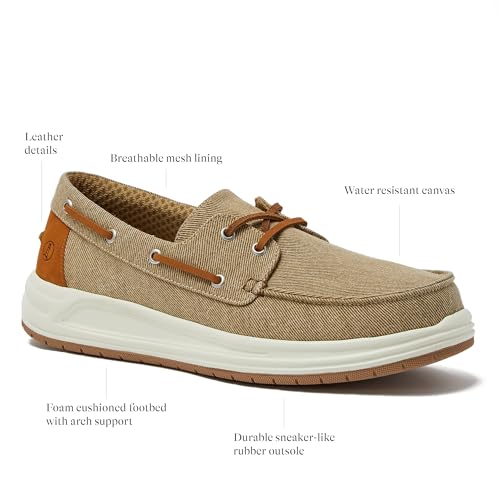 Lands' End Canvas Boat Shoes Men, Deck Shoes Mens Boat Shoes Slip Ons - Navy Blue, Tan Brown or Grey Mens Casual Shoes, Size 8-132