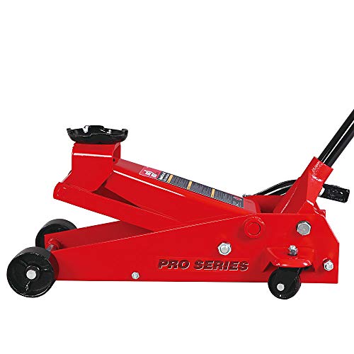 Image of Big RED TAM83012 Torin Pro Series Hydraulic Floor Jack with Single Quick Lift Piston Pump and Foot Pedal, 3.5 Ton (7,000 lb) Capacity, Red