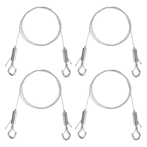 Image of M METERXITY 4-Pack Adjustable Picture Hanging Wire Kit, 1mx1.5mm Mirror Hanging Wire, Holds Up to 132lbs(60kg) 3.3FT Picture Frame Wire for Billboards /Basket /Flowerpot