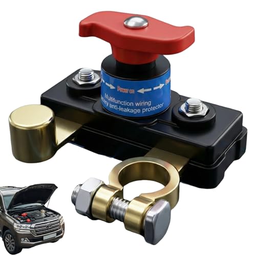 Universal Battery Disconnect & Leak Protector,Car Battery Disconnect Switch 12v/24v,Car Batterys Disconnect Switch, Anti-Leakage Switch Power Cutoff Car Parts, with Vehicles Boats (1)