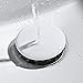 Bathroom Sink Drain (Ceramic drain Stopper Kit with Flexible Expandable P-Trap Sink Drain Pipe）Easy installation NO Tools required Easy clean Pop-up waste with horizontal Anti-odor drain outlet