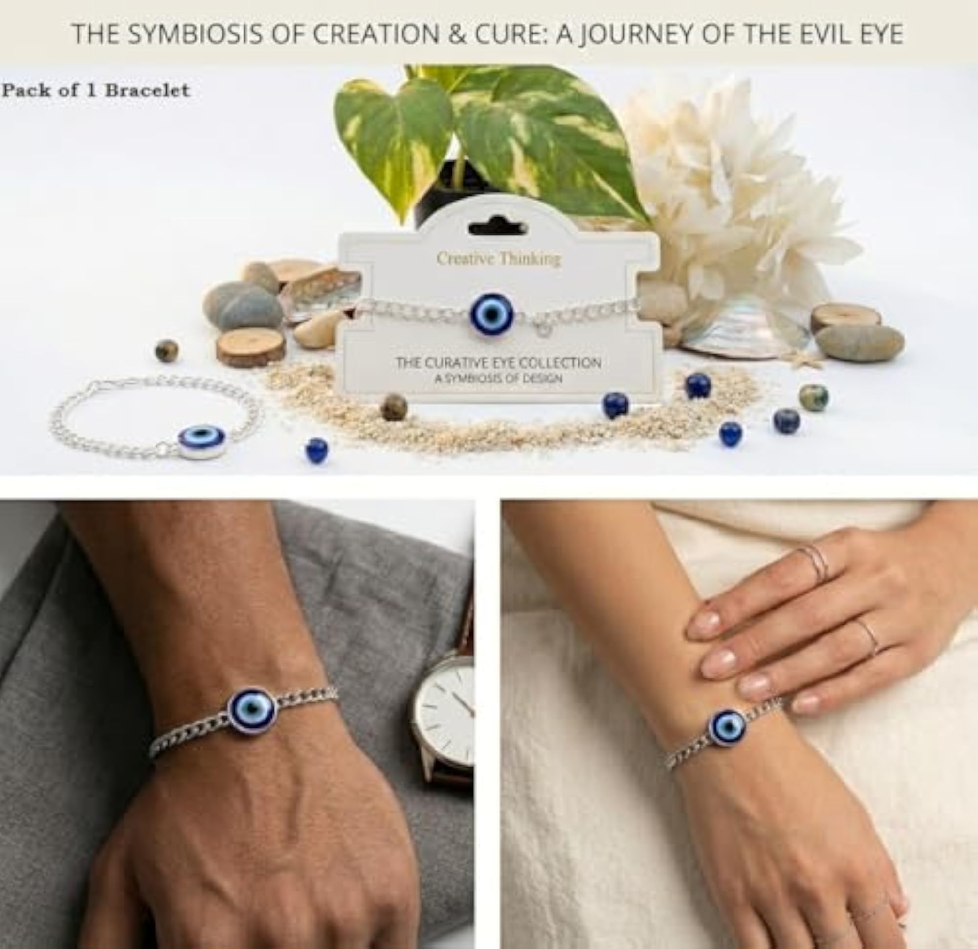 Stainless Steel Evil Eye Friendship Chain Bracelet