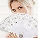 TOVINANNA Bridal Lace Plume Folding Fan with Rhinestone and Pearl Accents Decorative Handheld Fan for Women for Wedding Lolita Dance and Fashion Show Accessory