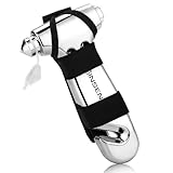 SINSEN Car Window Breaker Seatbelt Cutter, Emergency Tool, Safety Hammer to Break Glass, 3-in-1 kit, Starlight Silver