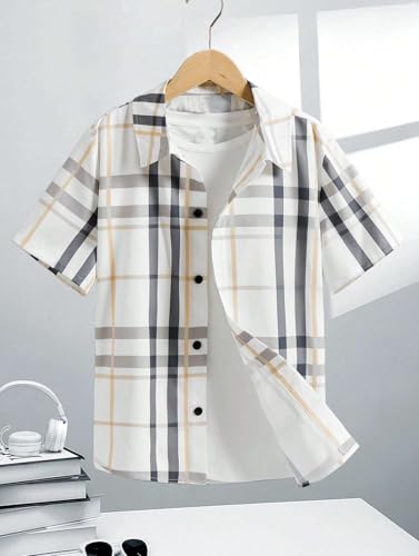 Image of TAGAS Toddler Boys' Striped Short Sleeve Casual Vacation Shirt|Polyester|Regular Fit
