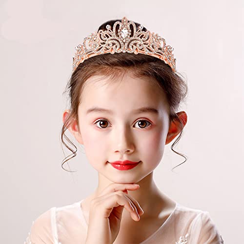 Chanaco Coroas para mulheres, coroa de princesa, tiara de ouro rosa, tiaras para mulheres, coroa de