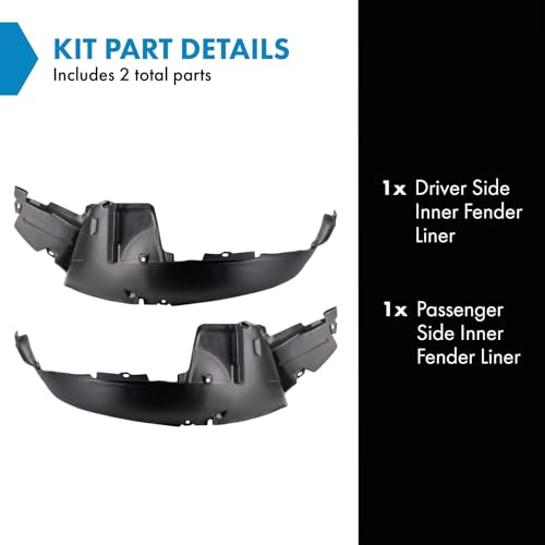 Image of TRQ Inner Fender Liner Set Compatible with 2002-2005 Hyundai Sonata HY1248108 HY1249108
