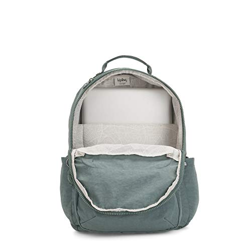 Kipling Women's Seoul 15" Laptop Backpack, Durable, Roomy With Padded Shoulder Straps, Bag, Light Aloe, 13.75" L X 17.25" H X 8" D #TOP2