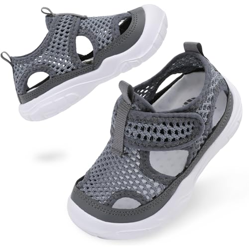 Barerun Kids Boys Girls Water Shoes Comfort Closed-Toe Sport Athletic Sandal Aqua Lightweight Walking Shoes(Toddler/Little Kid) Grey Toddler Size 7 cover