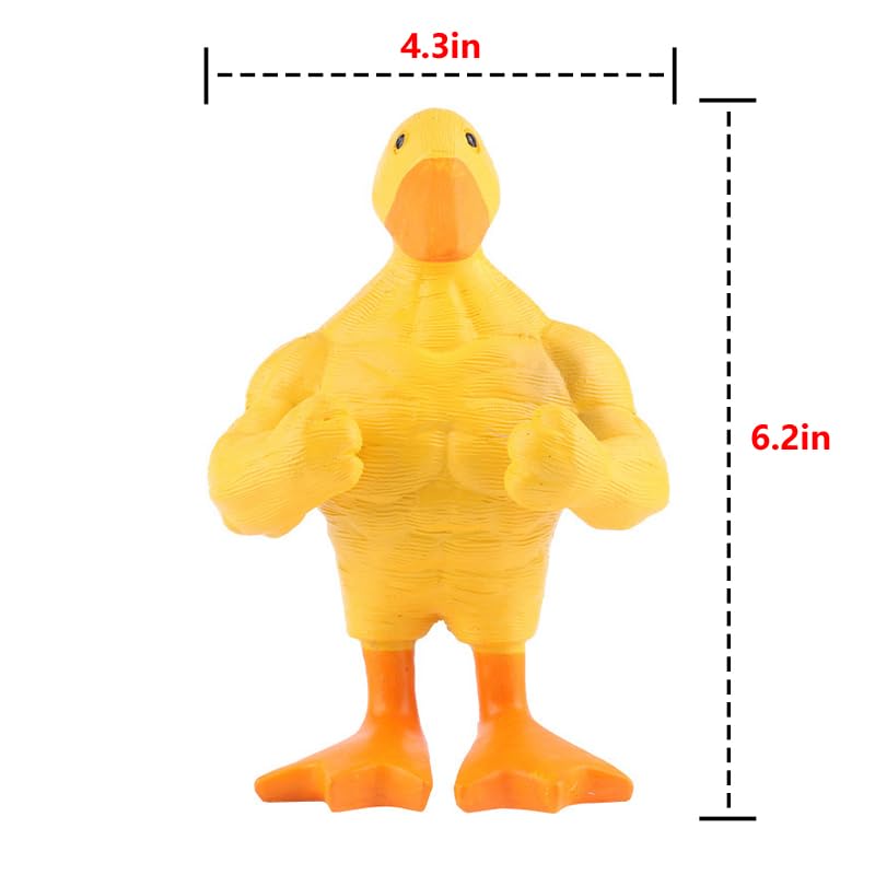 Estatua de Pato Musculoso Amarillo para Decoración Hogar miniatura 2