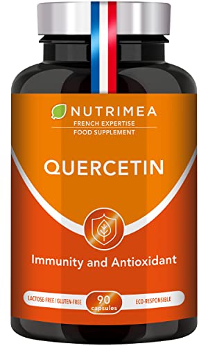Vegan Quercetin 600mg with Bromelain & Vitamin C - 90 Softgels - Powerful Antioxidant & Immunity Booster - Excipient Free - French Expertise - Nutrimea